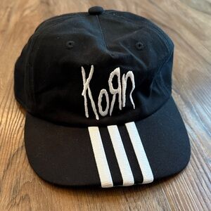 Adidas Black Korn Cap with 3 stripe visor
